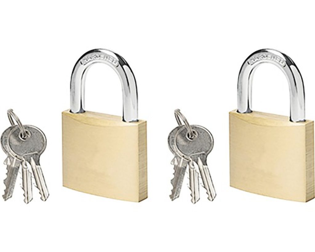 Vorhängeschloss Messing 40 mm 2er Pack Produktbild 