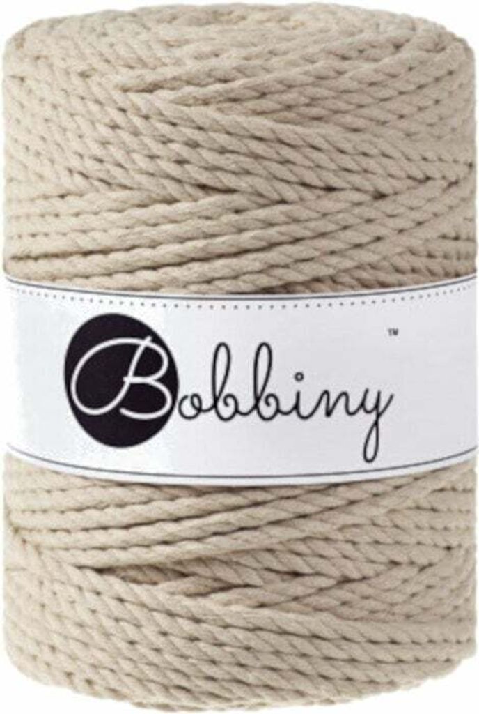 Bobbiny 3PLY Macramé Rope 5 mm 100 m Beige Schnur