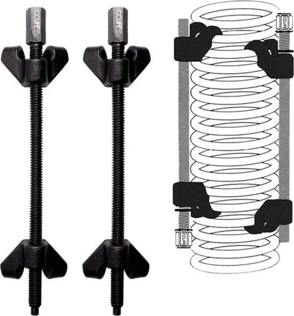 Kit de tendeurs de ressort 370 mm - 2 pièces robustes pour amortisseurs