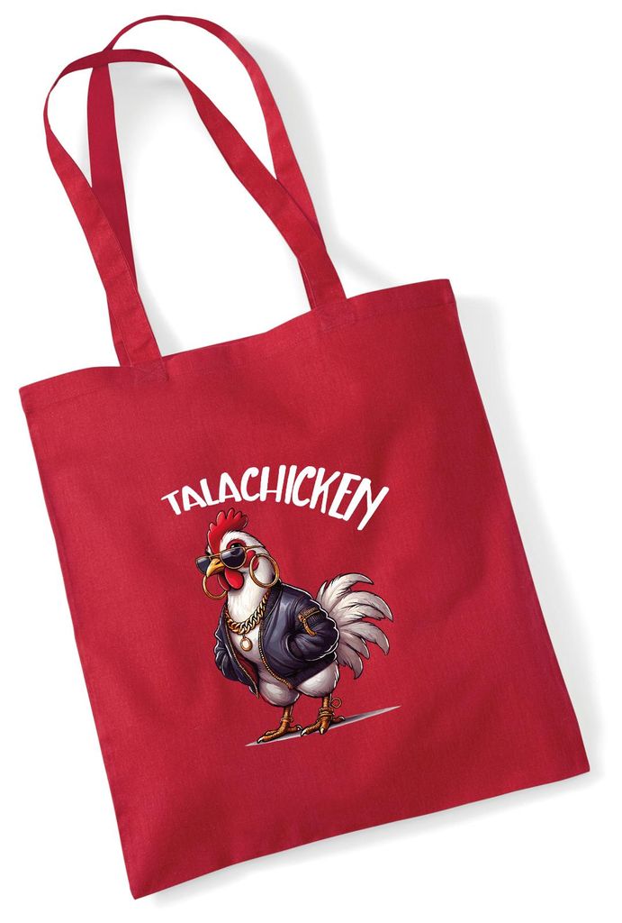 Huuraa Jutebeutel Talachicken Meme Talahon 10 Liter Classic Red Baumwolle Tasche Geschenkidee