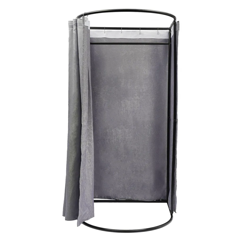 Cabine d'essayage portable autoportante en tissu opaque Gris 190 cm