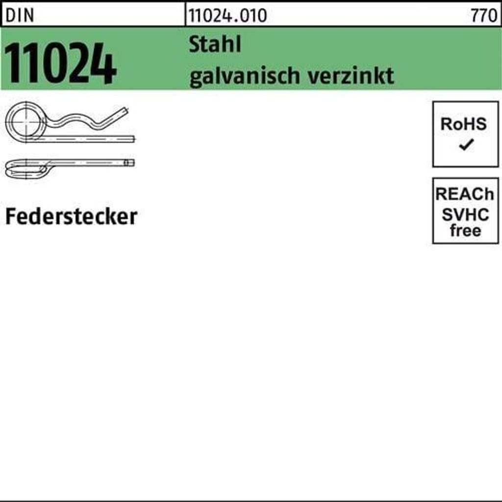 Reyher Federstecker DIN 11024 6,3mm Zn (50 Stück)