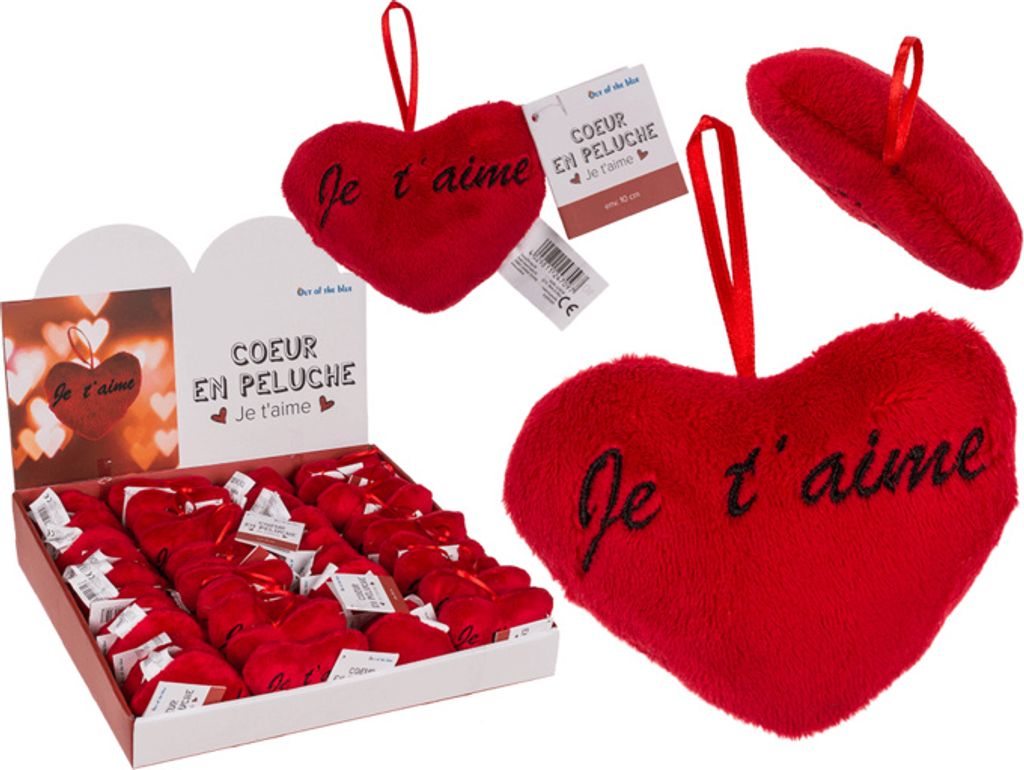 OOTB Rotes Plüschherz Je t'aime ca. 10 cm