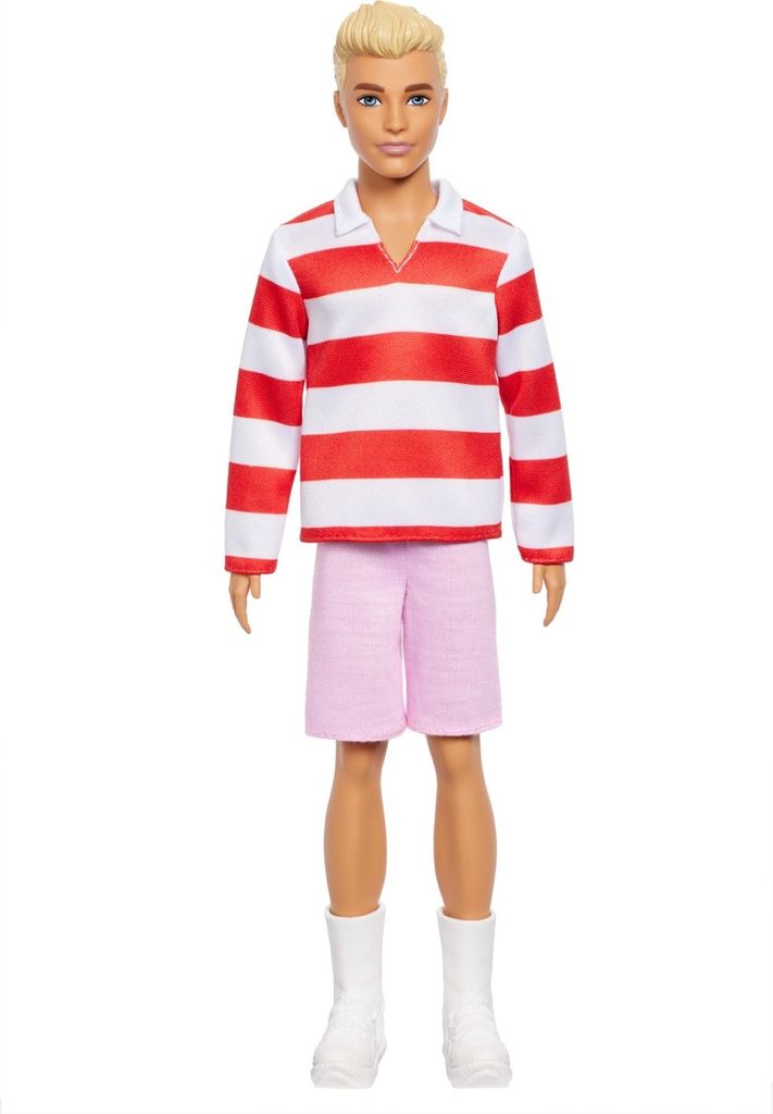 A full-body studio shot of a Ken doll.