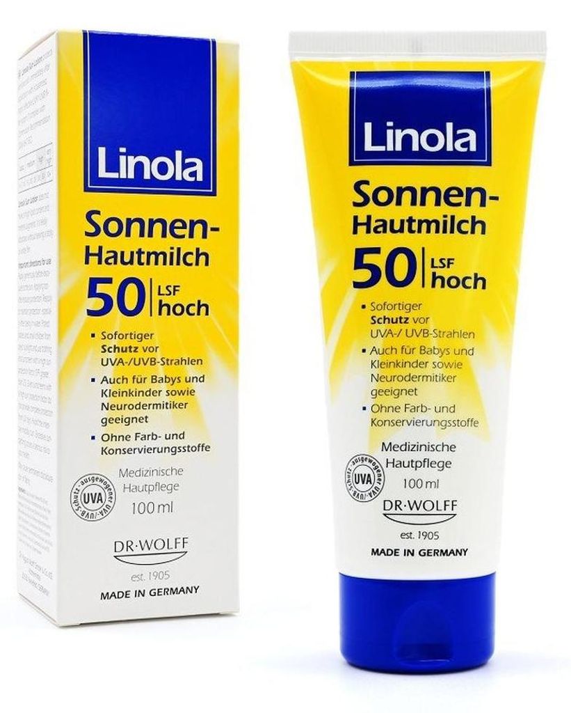 Linola Zonnebrandmelk SPF 50, 100 ml, lotion Productafbeelding 
