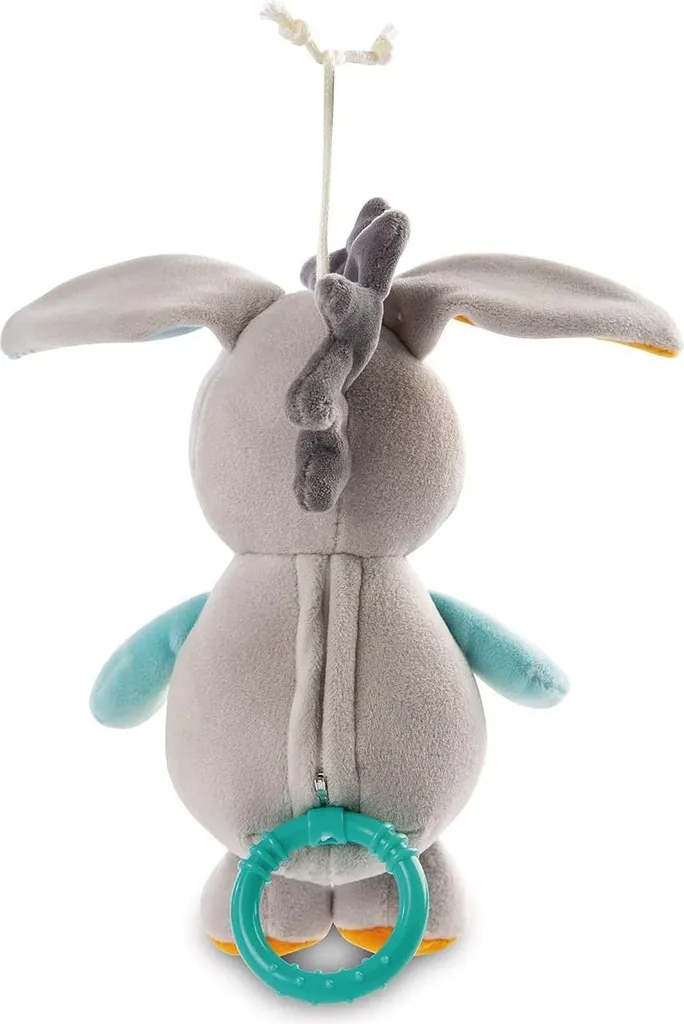Figurine musicale âne gris 18 cm avec mélodie douce pour s'endormir