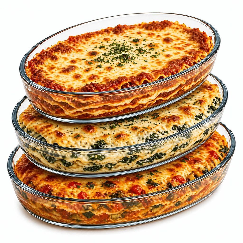 Auflaufform 3er Set Glasbräter Bräter Ofenform Lasagne Form Produktbild 