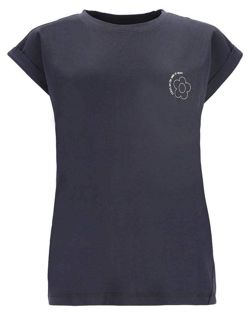 Coastguard Damen T-Shirt 1/2 -Arm mit Rundhalsausschnitt - Unifarbenes Kurzarm-Shirt aus Baumwolle in Dunkelblau Größe XXL
