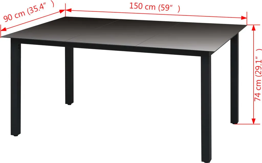 Table à manger d'extérieur rectangle en alu et verre - Série Riviera - 3