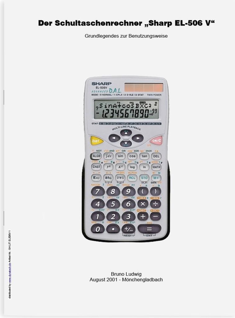 Literatur: Der Schultaschenrechner Sharp EL-506 V Produktbild 