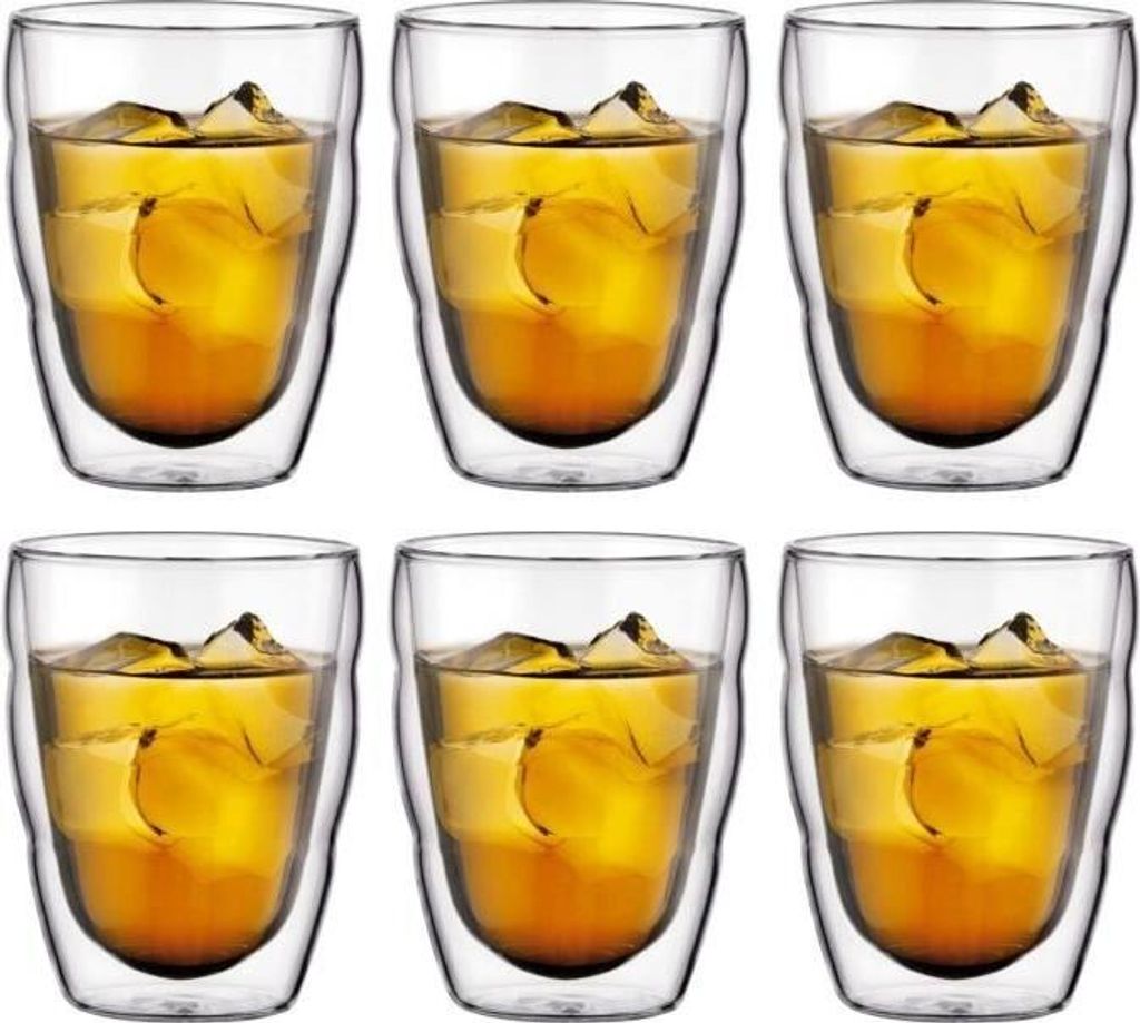 Thermo Gläser Set, BODUM Pilatus, Doppelwandig, 6 Stück, 0.25 l, Transparent