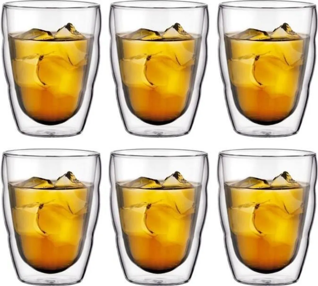 Set 6 Bicchieri Bodum Pilatus 0.25 l - Vetro Doppia Parete Termico