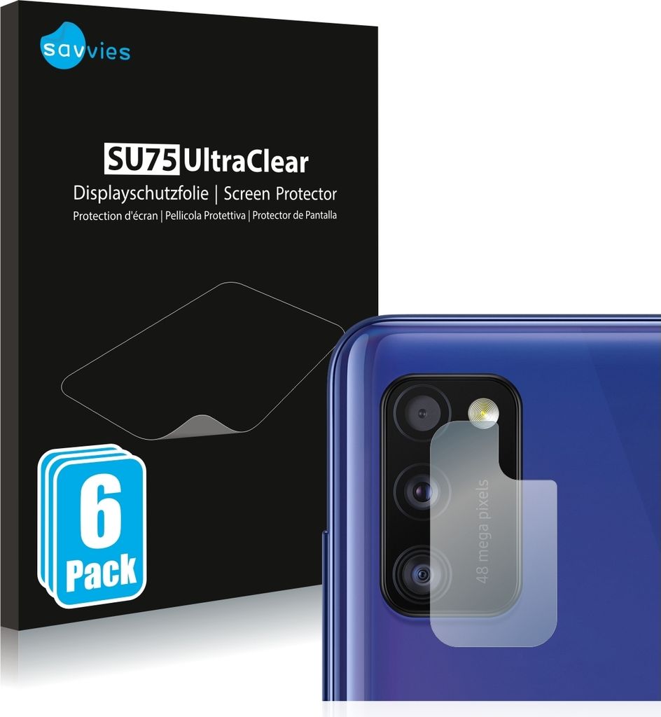 6x Für Samsung Galaxy A41 (NUR Kameraschutz) Schutzfolie Savvies Displayschutz Display Schutz Folie Klar Transparent