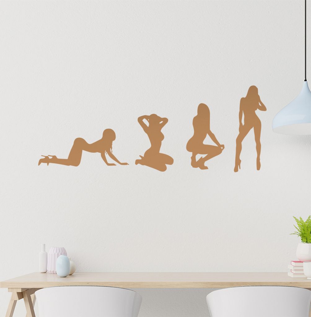Sexy Girl Gogo Evolution Wandtattoo Wandaufkleber Wall Sticker - Dekoration, Küche, Wohnzimmer, Schlafzimmer, Badezimmer