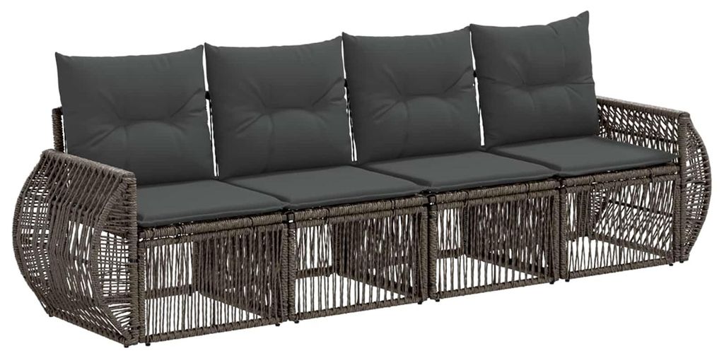 Möbel Gartensofa-set 4 pcs Grau und Dunkelgrau Poly-Rattan - Gartenmöbelgarnituren CC1463
