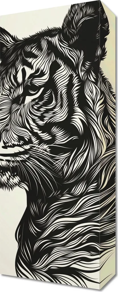 Decorazione Parete Tigre 20x50 - Quadro Colorato Fischio del Tigre