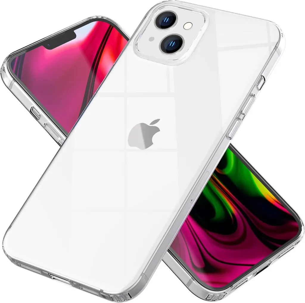 Custodia per iPhone 14 - Custodia rigida trasparente antigraffio e paraurti in silicone
