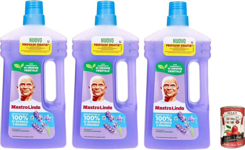 3x Mastrolindo Pavimenti Lavanda 930ml+ Italian Gourmet pelati 400gr