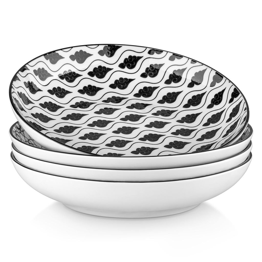 Porzellan Pastateller, 4-tlg Suppenschalen, Suppenteller, Produktbild 