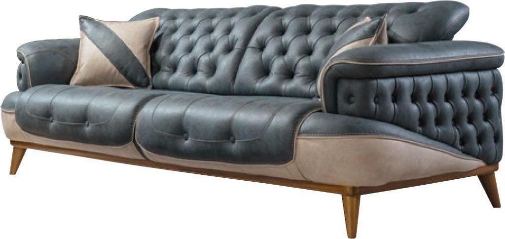 Stoff Sofa Moderne Couch Polster Wohnlandschaft + Tisch Design Eck Couchen Sitz