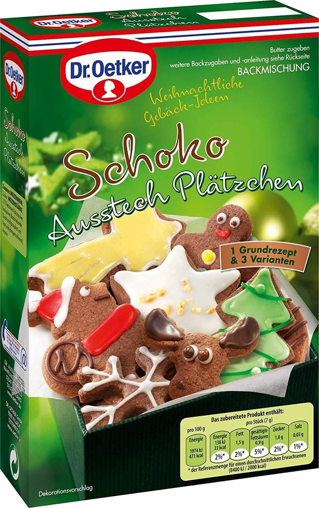 Oetker Schoko Ausstech-Plätzchen 500g Produktbild 1