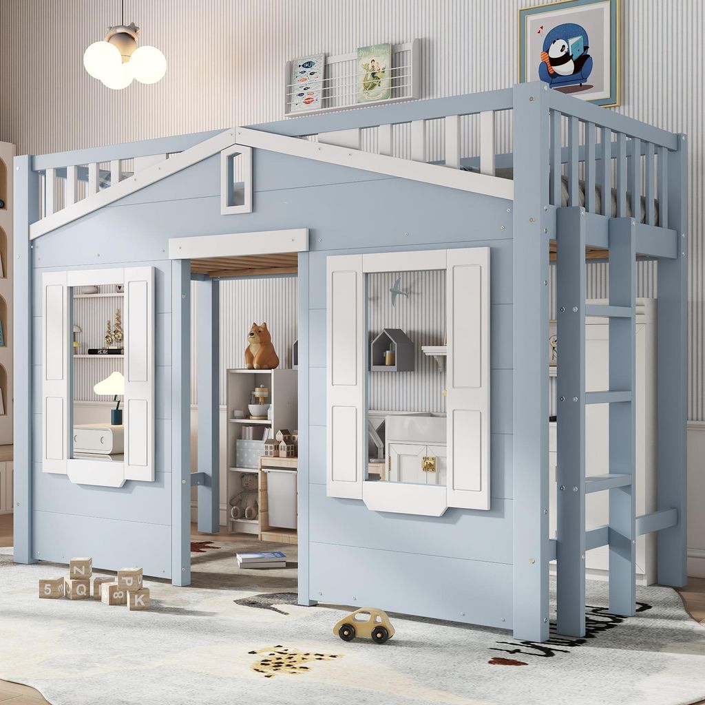Letto a castello per bambini Merax 90x200 cm con montaggio Immagine del prodotto 