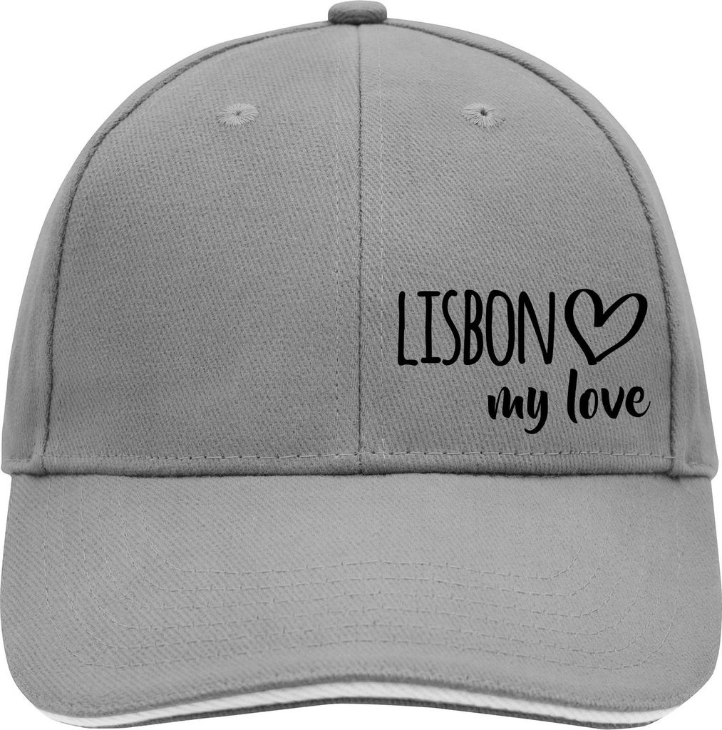 Huuraa Cappy Mütze Lisbon my love Dark Grey/White Baumwolle 6-Panel Kappe Geschenkidee