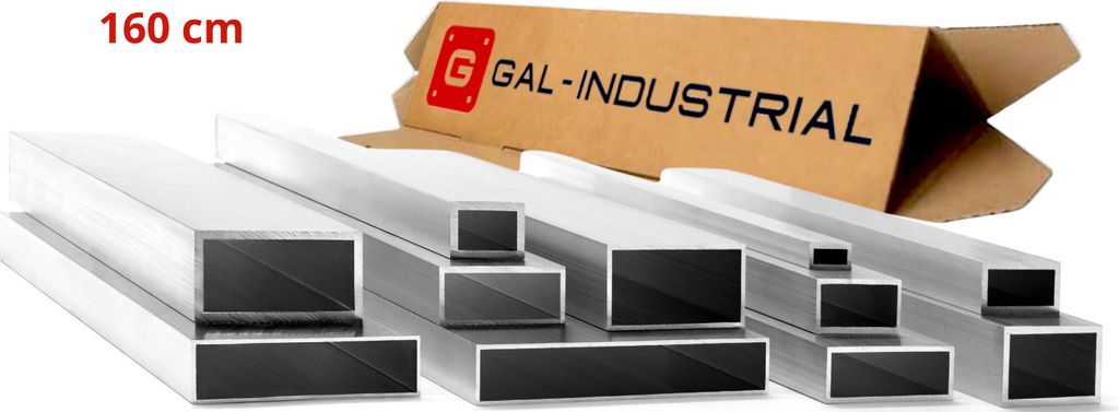 GAL-INDUSTRIAL | Alu rechteckrohr - 50x30x2mm – 160cm - Zuschnitt nach Maß