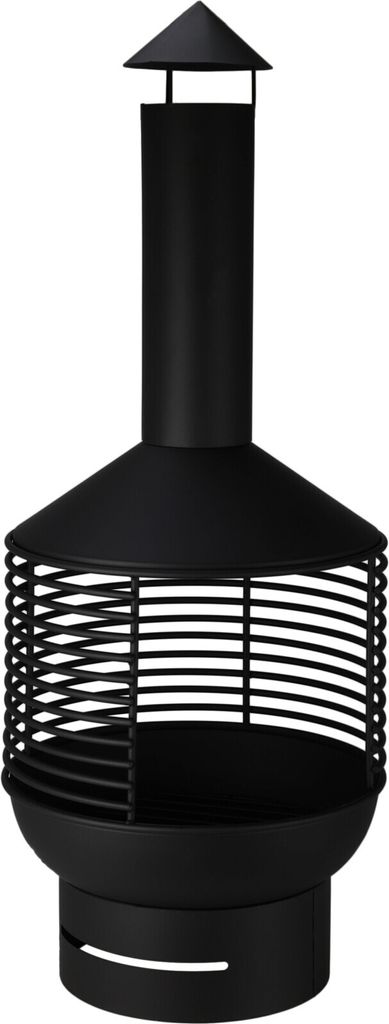 Gartenkamin Metall 41x105cm - Freistehender Außenkamin für Produktbild 