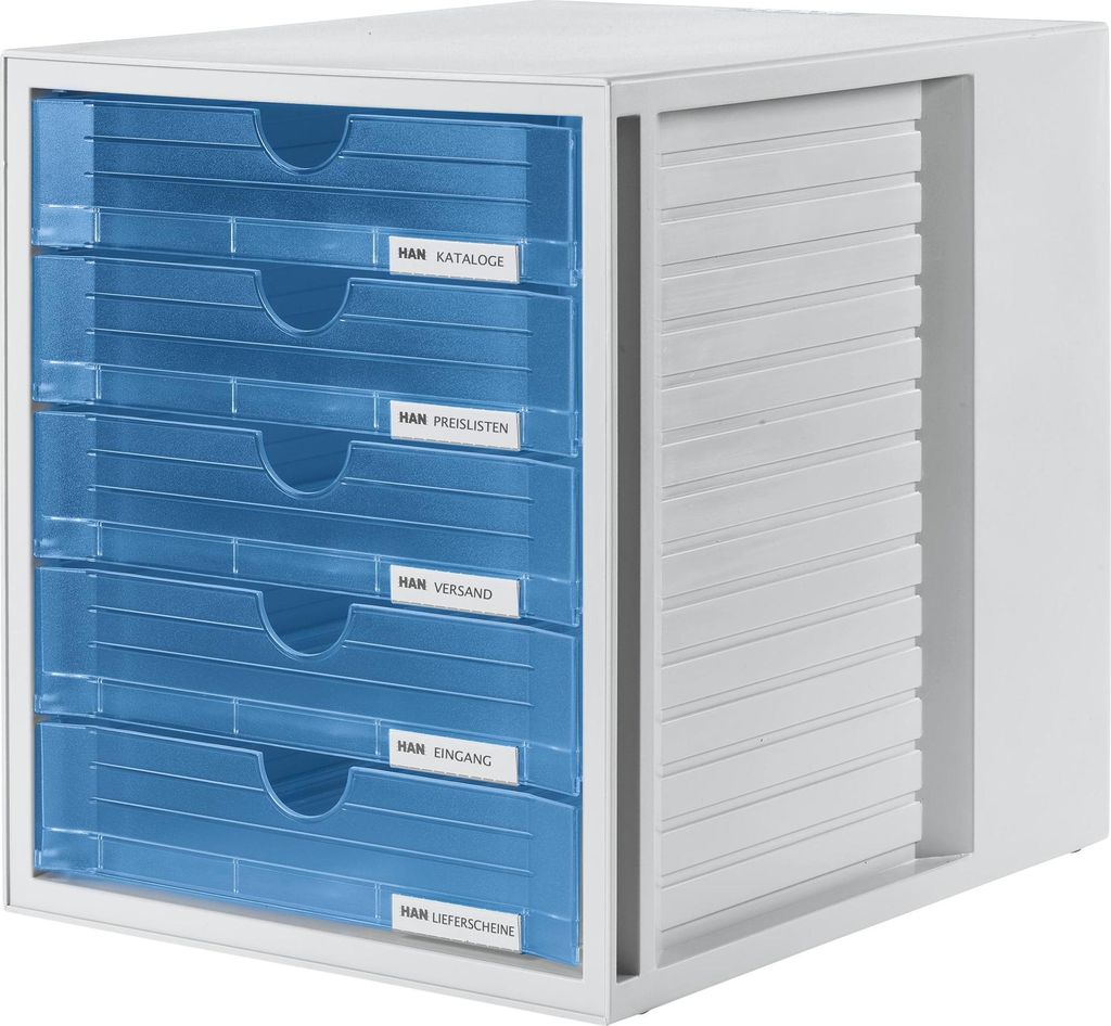 HAN Schubladenbox SYSTEMBOX, Polystyrol, Blau, Grau, A4, 5 Produktbild 