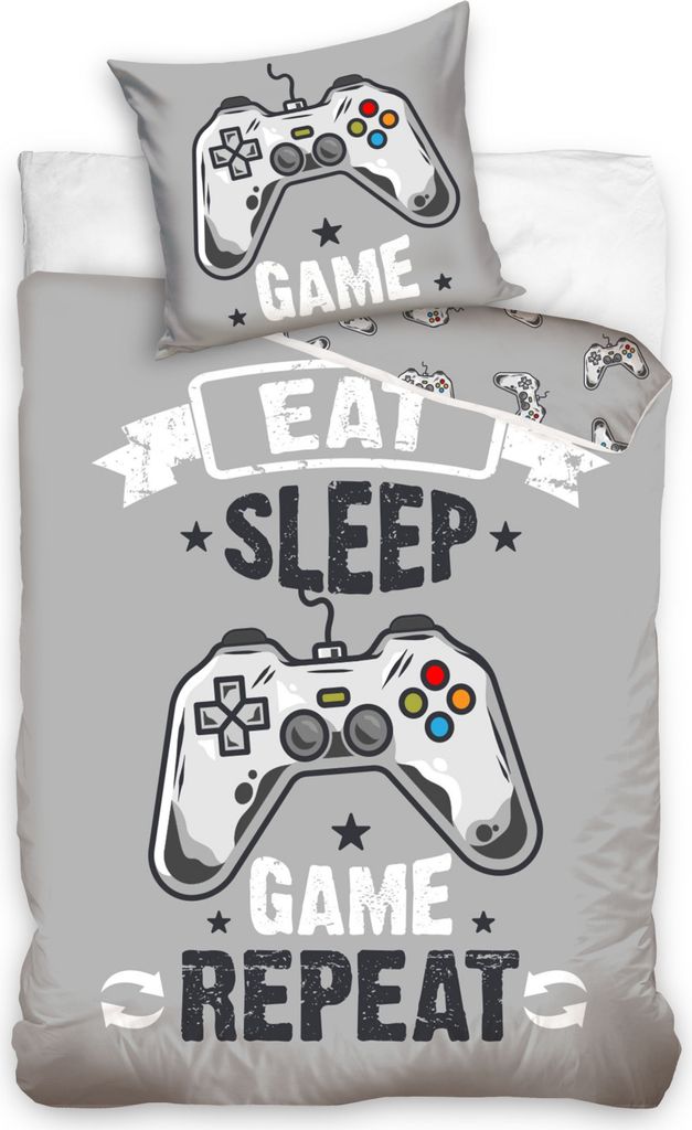 Bettwäsche Gamer 135x200 + 80x80 cm, 100 % Baumwolle Produktbild 