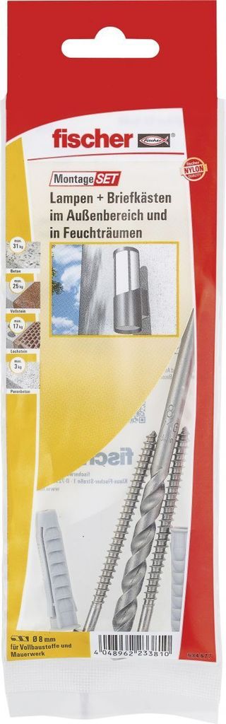 Fischer Montage-Set Lampe/Briefkasten