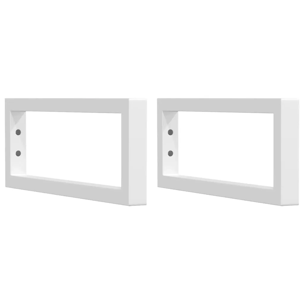 Supports muraux pour lavabo Rectangulaires en Acier Blanc - 2 unités
