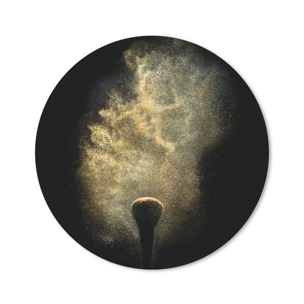 MuchoWow Mauspad Mousepad Goldpulver auf schwarzem Hintergrund 30x30 cm - Mousepads - Maus Mat - Pad - Mausunterlage - Tischunterlage - Schreibti...