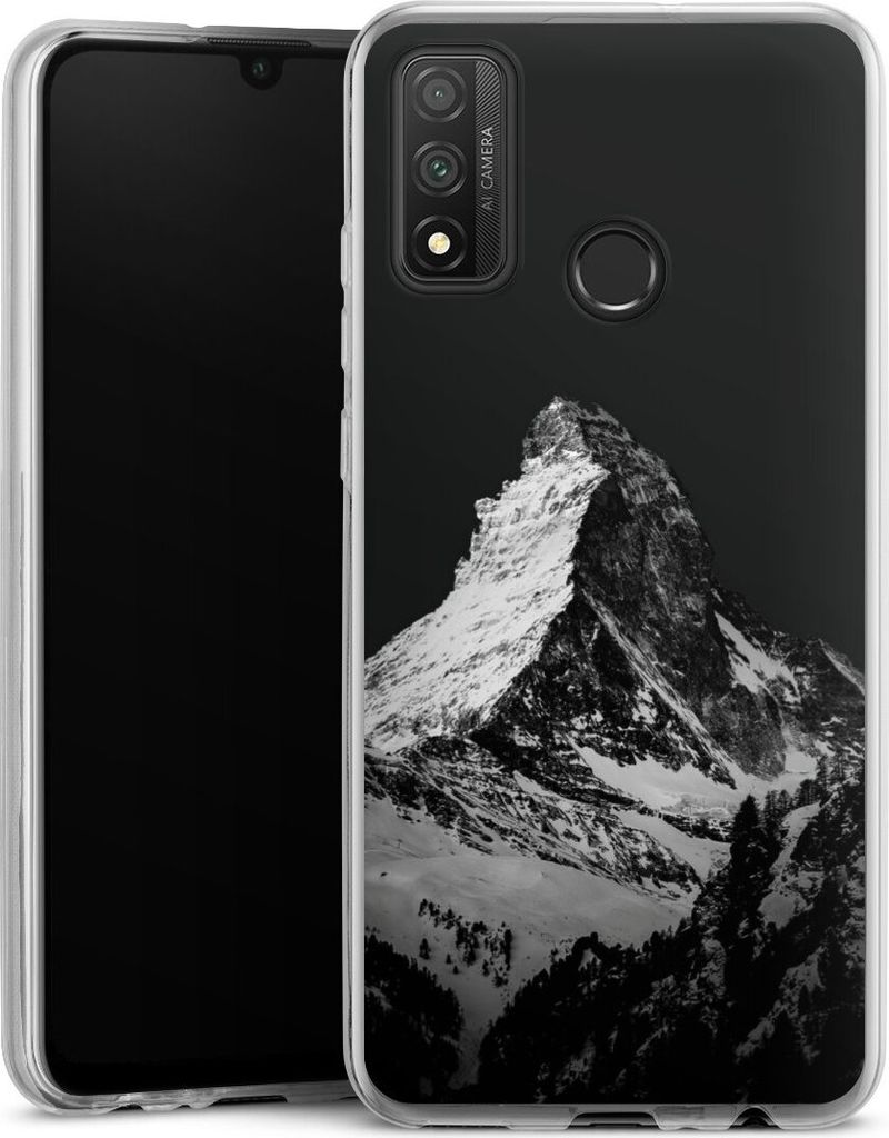 DeinDesign Slim Hülle für Huawei P Smart (2020) Silikon Case Ultra Dünn Handyhülle Alpspitze Berg Schnee