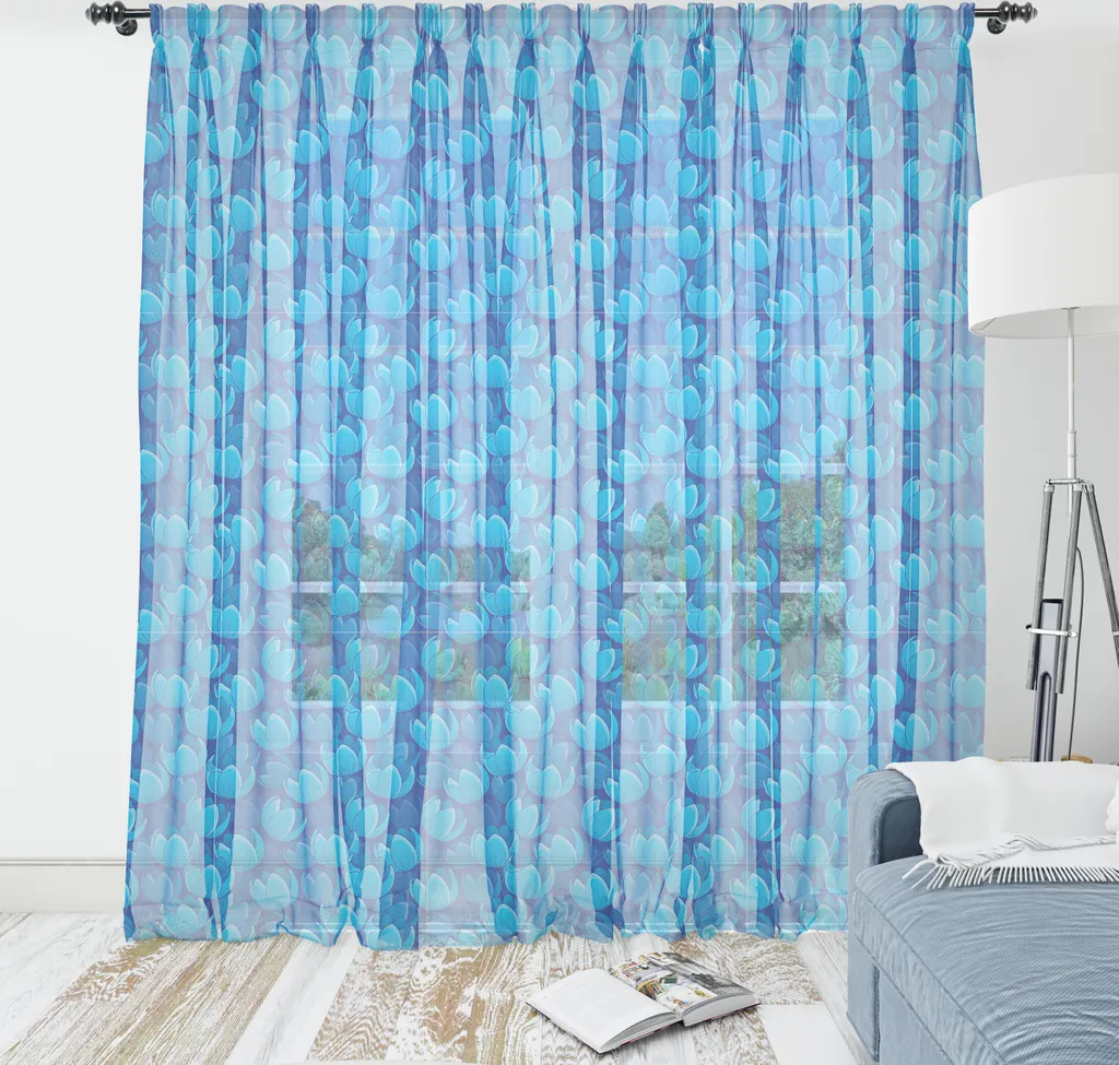 ABAKUHAUS Arazzo Floreale Satinato 274x274 - Blu Cobalto Luxury