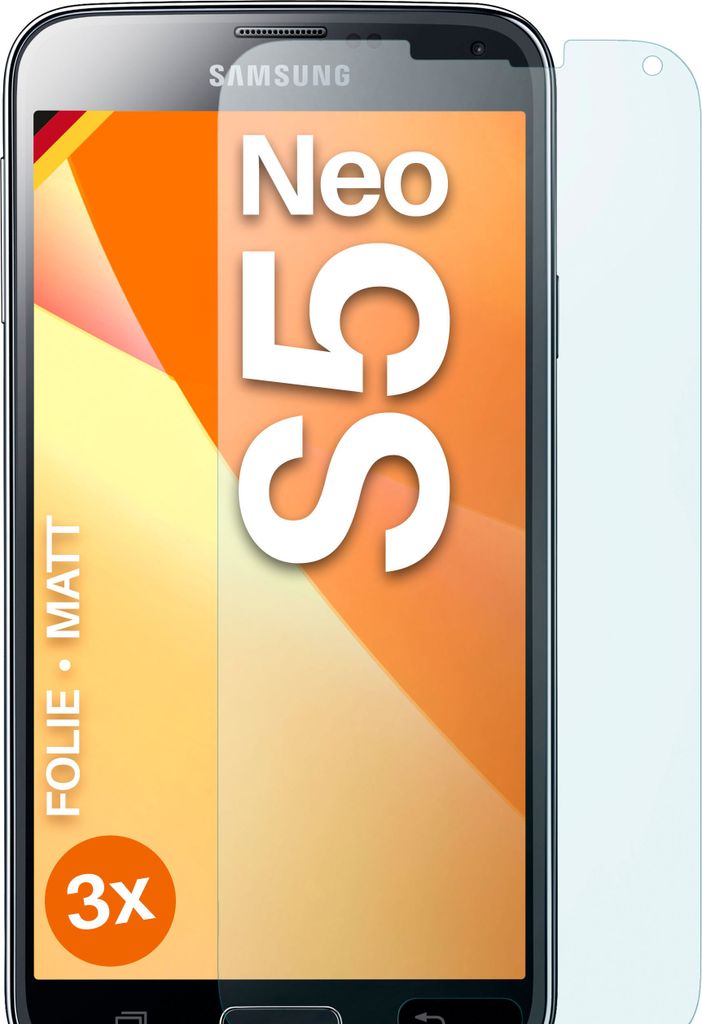 moex 3x Schutzfolie kompatibel mit Samsung Galaxy S5 Neo - Displayschutzfolie Anti Reflex Folie, Matt