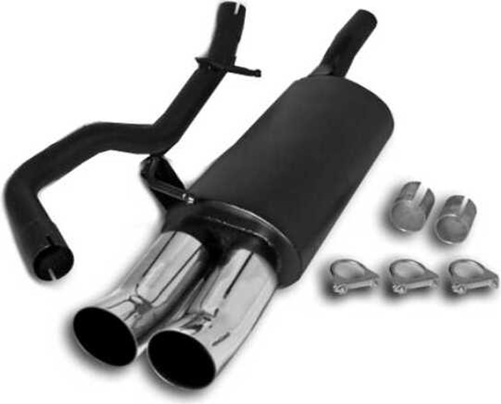 Sportauspuff Auspuff Endschalldämpfer Audi A3 8L VW Golf 4 Beetle Seat Leon 1M 2x76 rund DTM