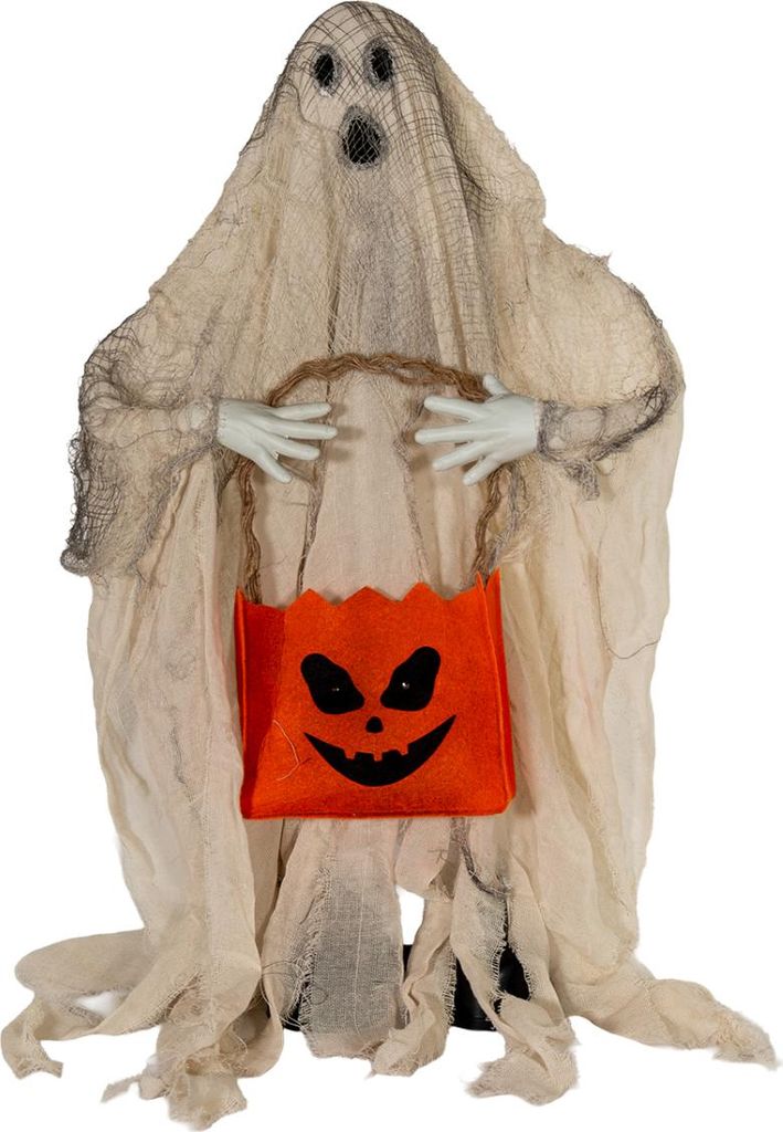 Scary Geist Halloween Animatronic mit Kürbistasche 90cm