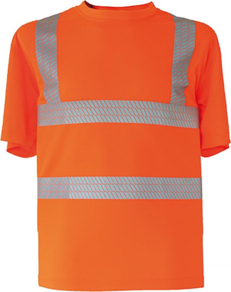 Korntex KXBRS | Herren Hi-Viz Broken Reflective Arbeits T-Shirt EN ISO 20471 - Farbe: Signal Orange - Größe: M