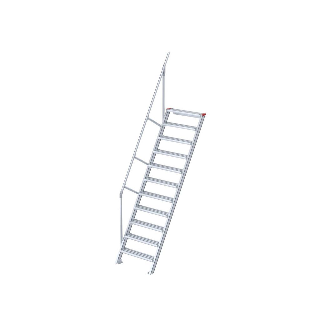 Euroline 510 Treppe 60° 600mm Stufenbreite 11 Stufen Alu gerieft