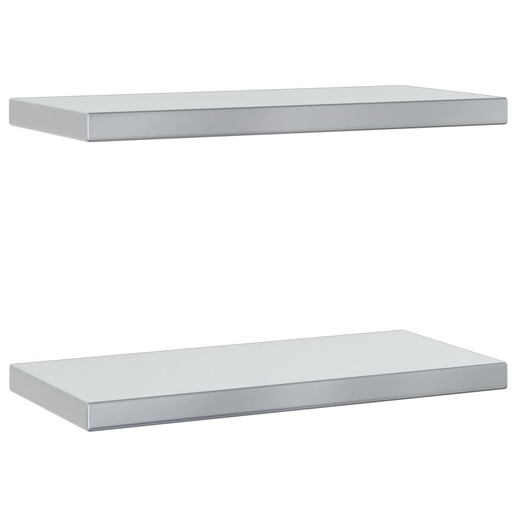 Wandregale 2 Stk. 50x23,5 cm Silbern Edelstahl