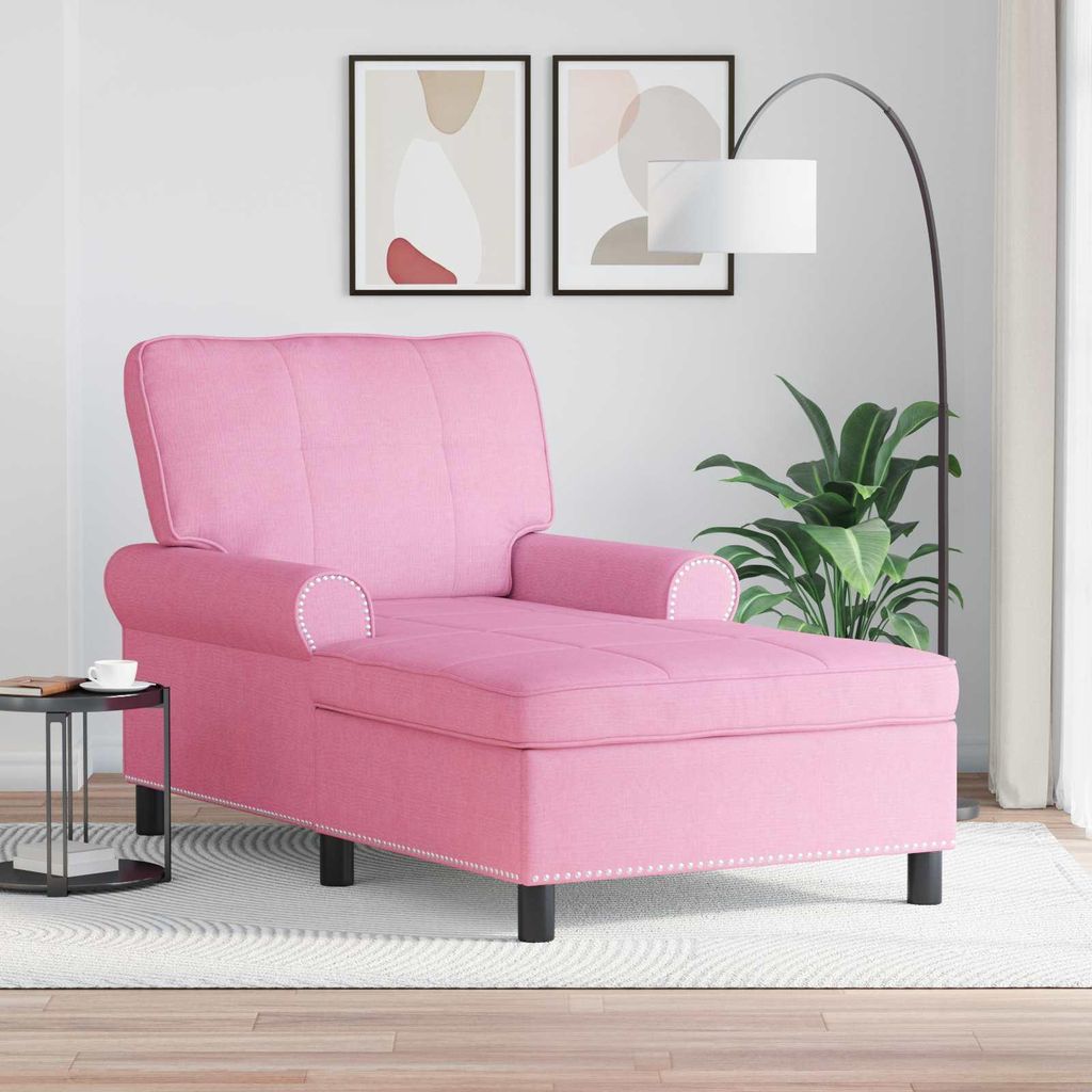 "Schlussverkauf" Relaxliege 1 pc - Lounge-Liege moderne - mit Kissen Rosa 91x157x91 cm Stoff C17245