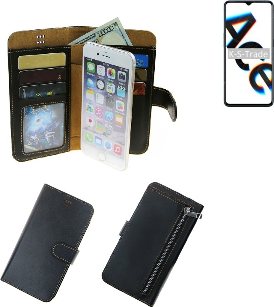 K-S-Trade Schutz Hülle kompatibel mit Oppo Reno Ace Klapphülle Case Phone cover Slim Handytasche Handy Hülle schwarz aus Kunstleder (1 Stk)