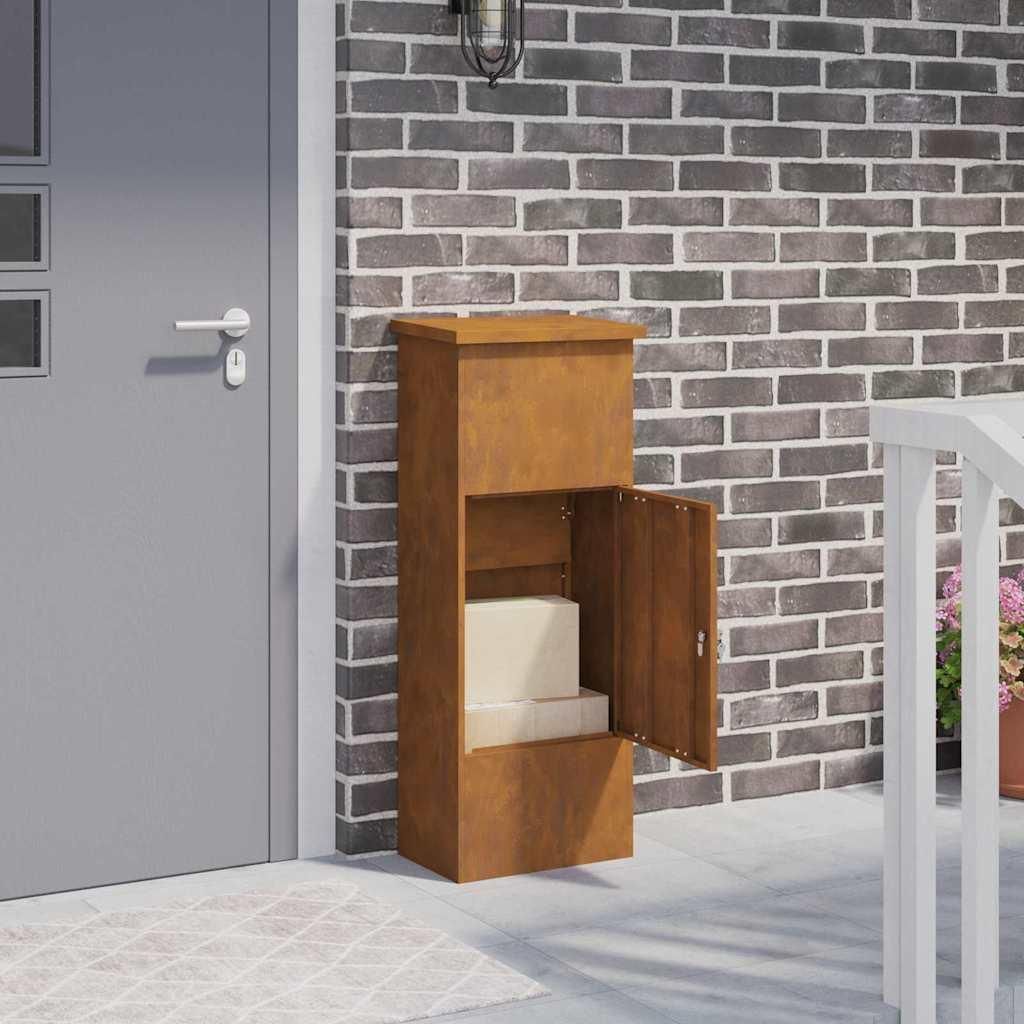 "SALE 2026"Paketdrop-Box Rostig 44,5x29x110,5cm Wetterfeststahl NEU697961 - Briefkästen