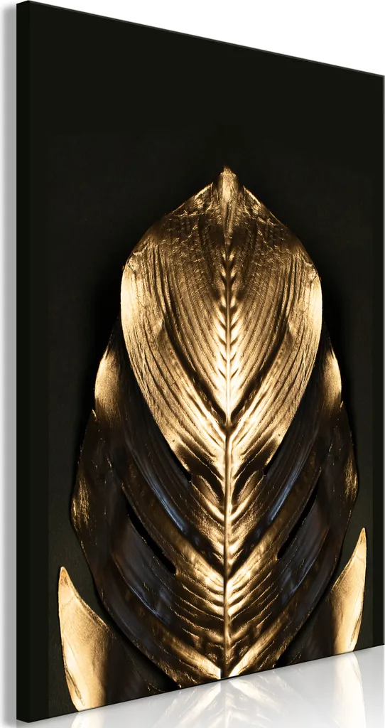Quadro Moderno Astratto Oro del Faraone 60x90 - Tela di Lusso Verticale