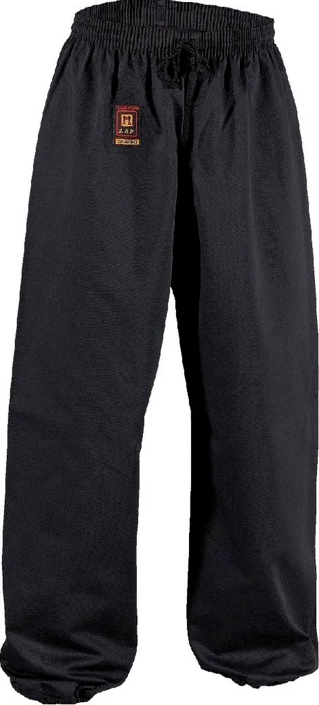 Pantalon de Kung Fu Danrho en coton 150 - Tenue arts martiaux noire