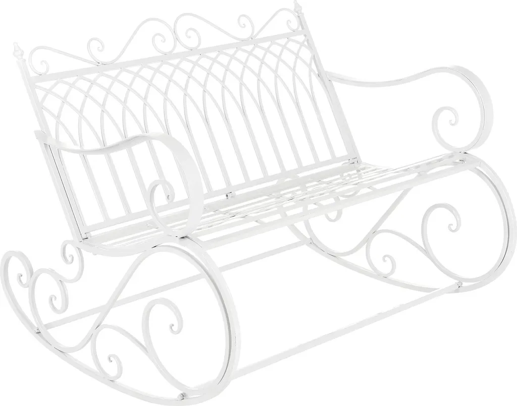 Banc à bascule en métal solide Lewis blanc résistant max 200kg 113cm