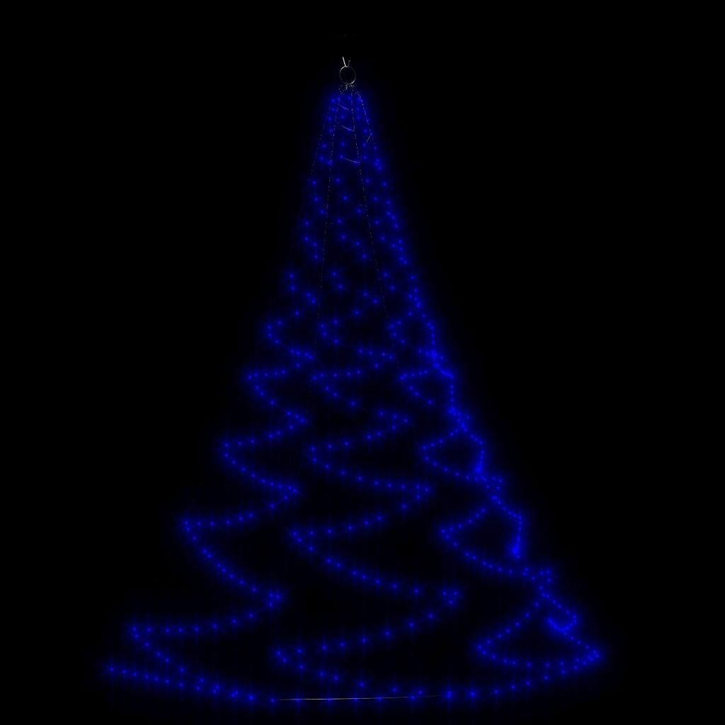 vidaXL Weihnachtsbaum an der Wand mit Metallhaken 260 LED Blau 3 m