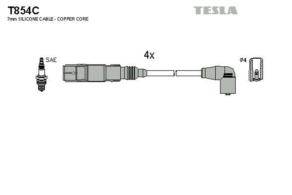 Jeu de câbles TESLA T854C pour réparer l'allumage de votre VW Golf 6